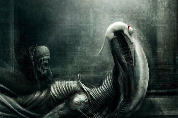Arte de la película Alien en negro