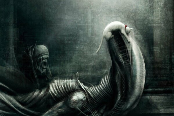 Art sur le film Alien en noir