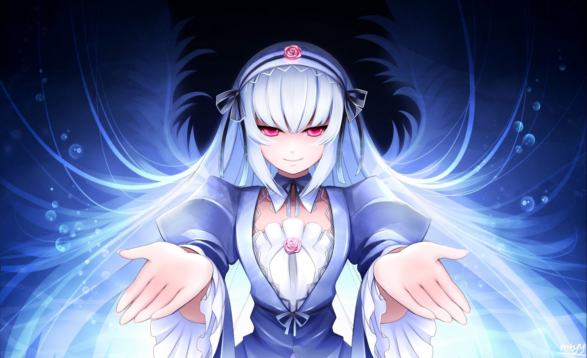 art mtyy rozen maiden suigintou girl hands hair background