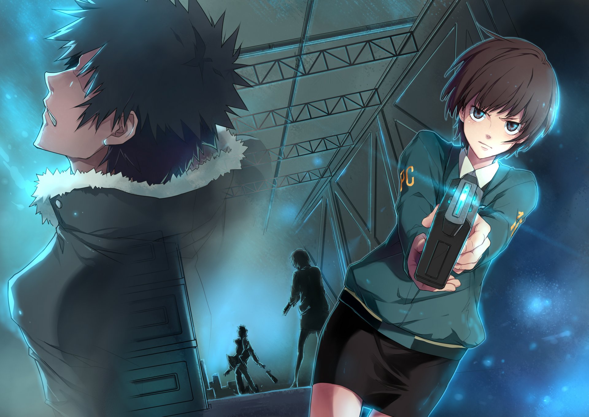 psycho-pass kougami shinya tsunemori akane kerl mädchen waffe