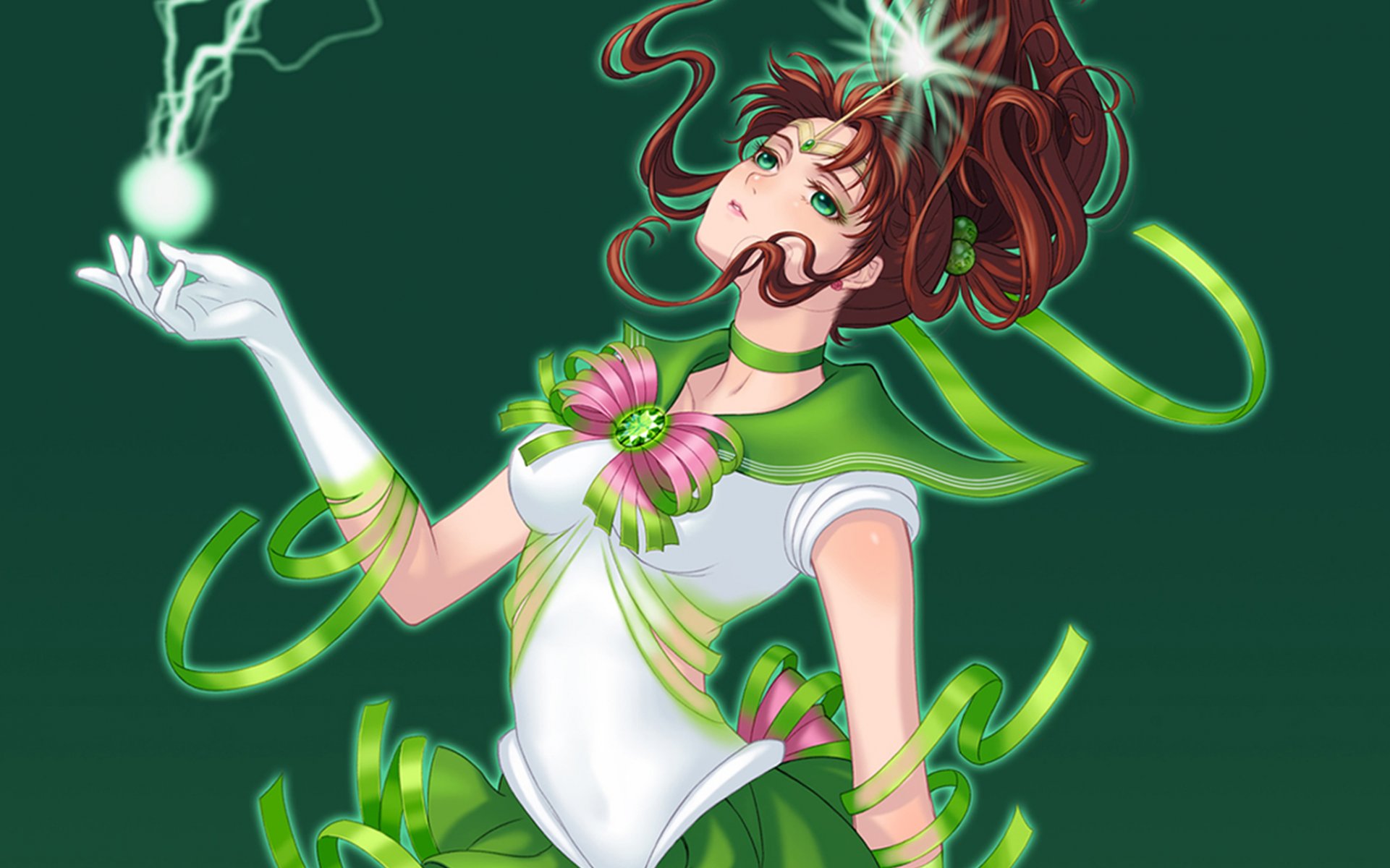 bishoujo senshi sailor moon sailor jupiter kino makoto chica rayo forma verde