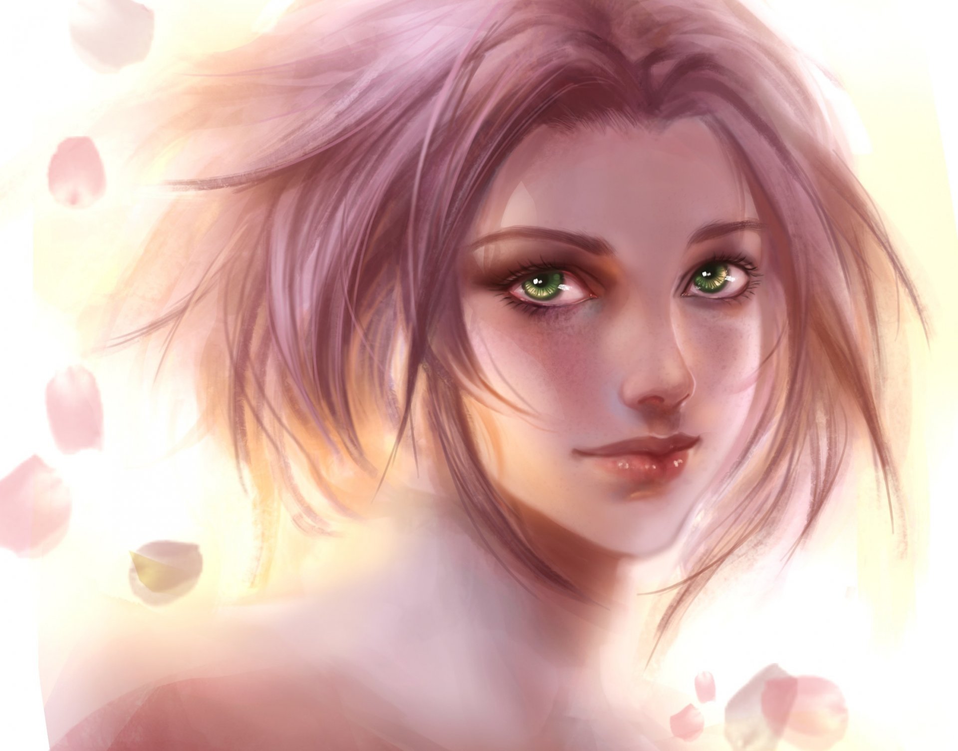 arte rikamello sakura haruno naruto chica pelo rosa