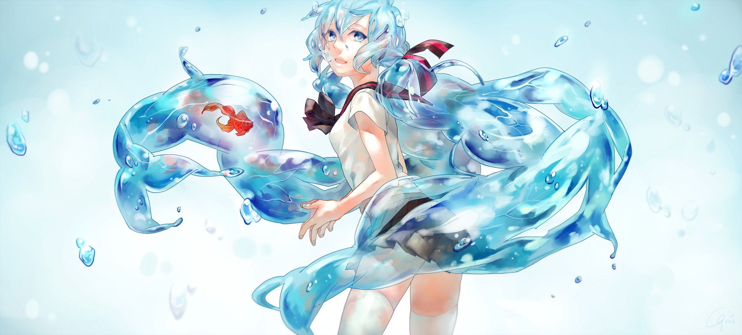 anime arte ragazza gunni hatsune miku bottiglia di miku vocaloid di lusso