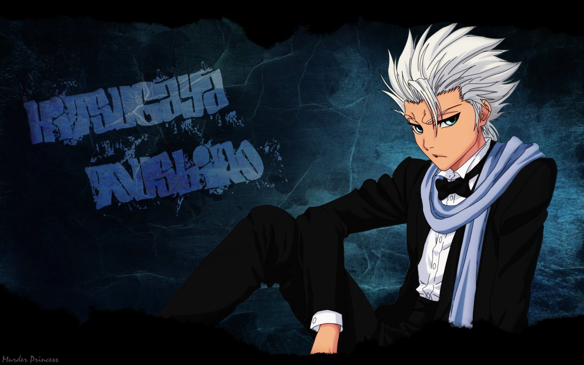 mec hitsugaya toushirou blond regard humeur smoking écharpe bleach eau de javel