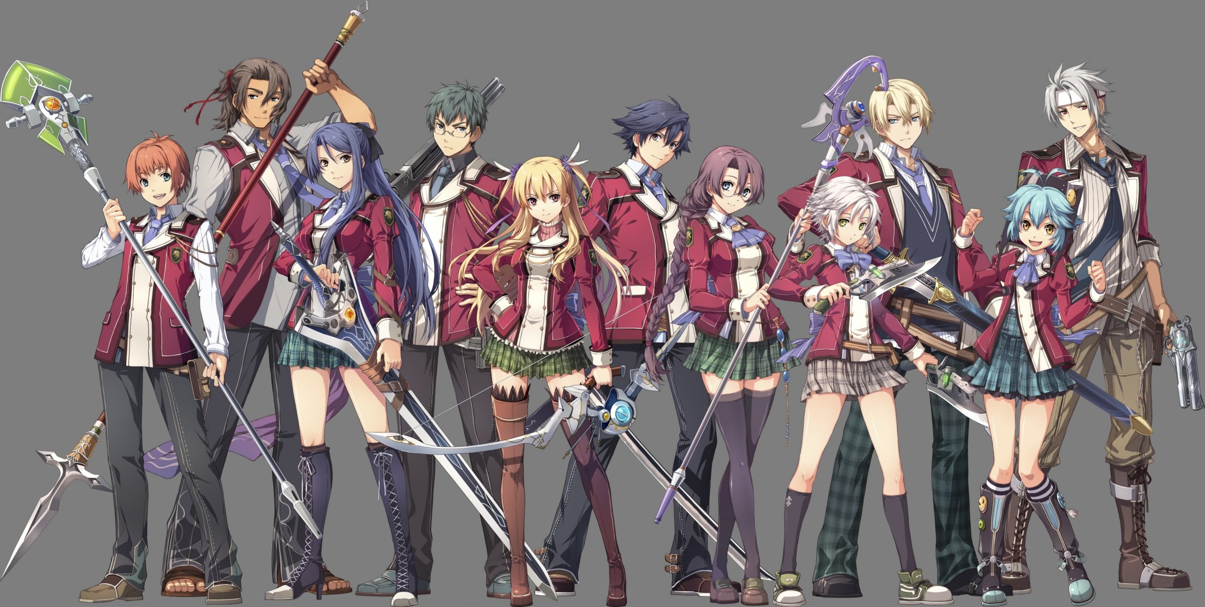 art enami katsumi anime eiyuu densetsu sen no kiseki alisa reinford eliot craig emma millstein fie claussell gaius worzel jusis albarea laura s arseid machias regnitz rean schwarzer girls man weapon sword form