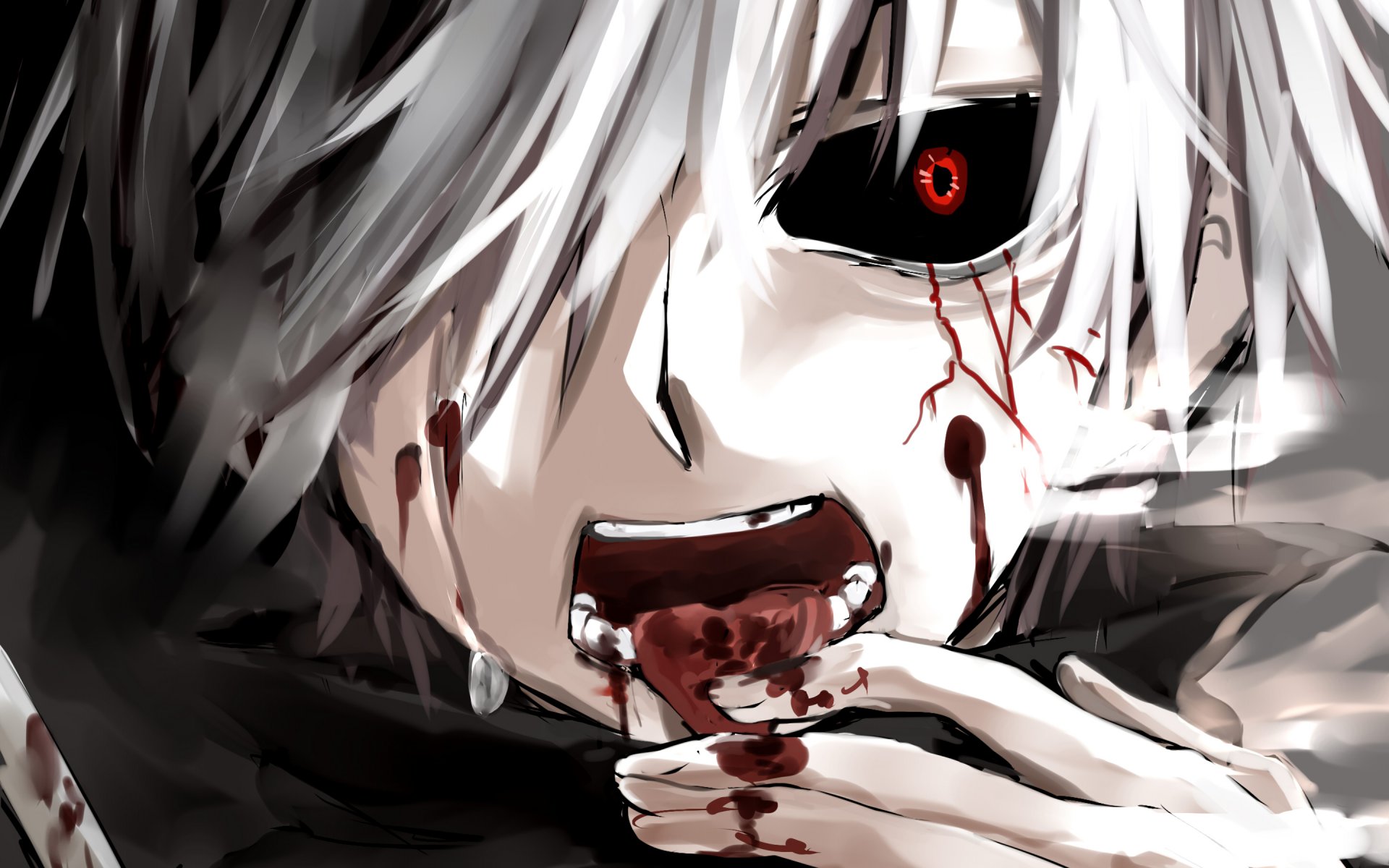 ghoul de tokio ghoul de tokio kaneki ken kaneki ken ojo rojo pelo blanco anime arte arte