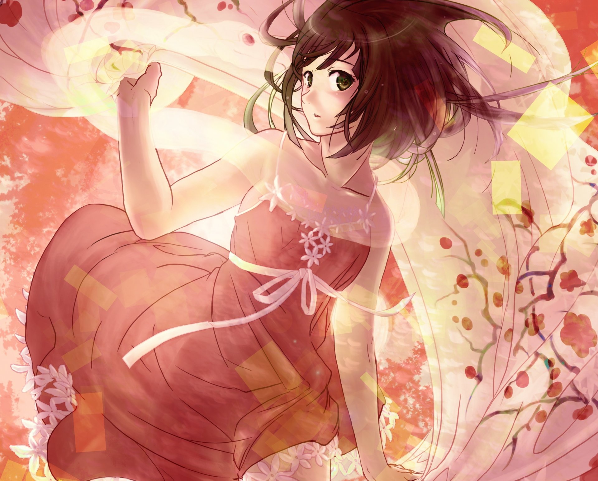 art kisaragi yukiemirio anime bakemonogatari stories of monsters girl sengoku nadeko flower belt