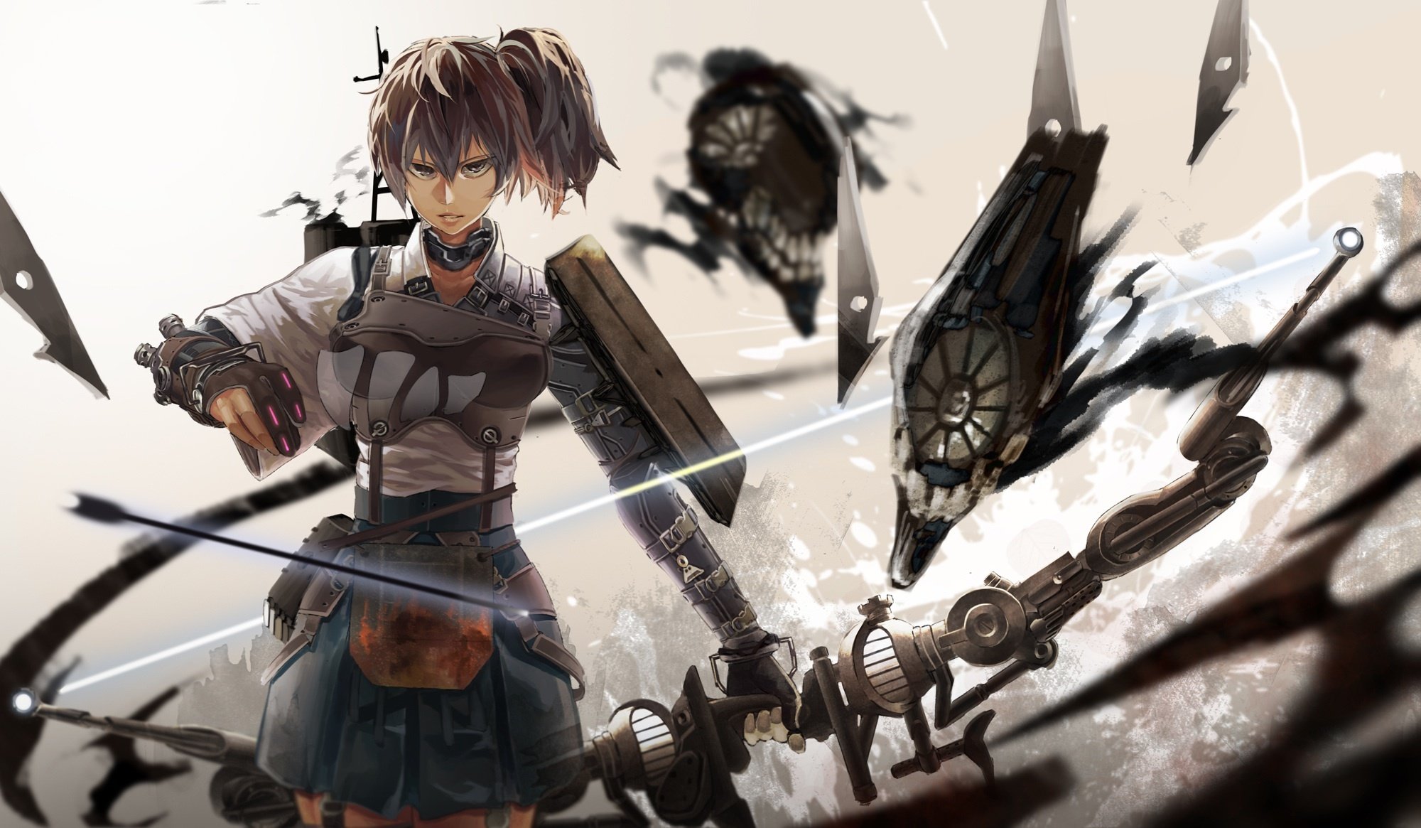 arte kirii collezione kantai kaga ragazza arma arco freccia armatura anime