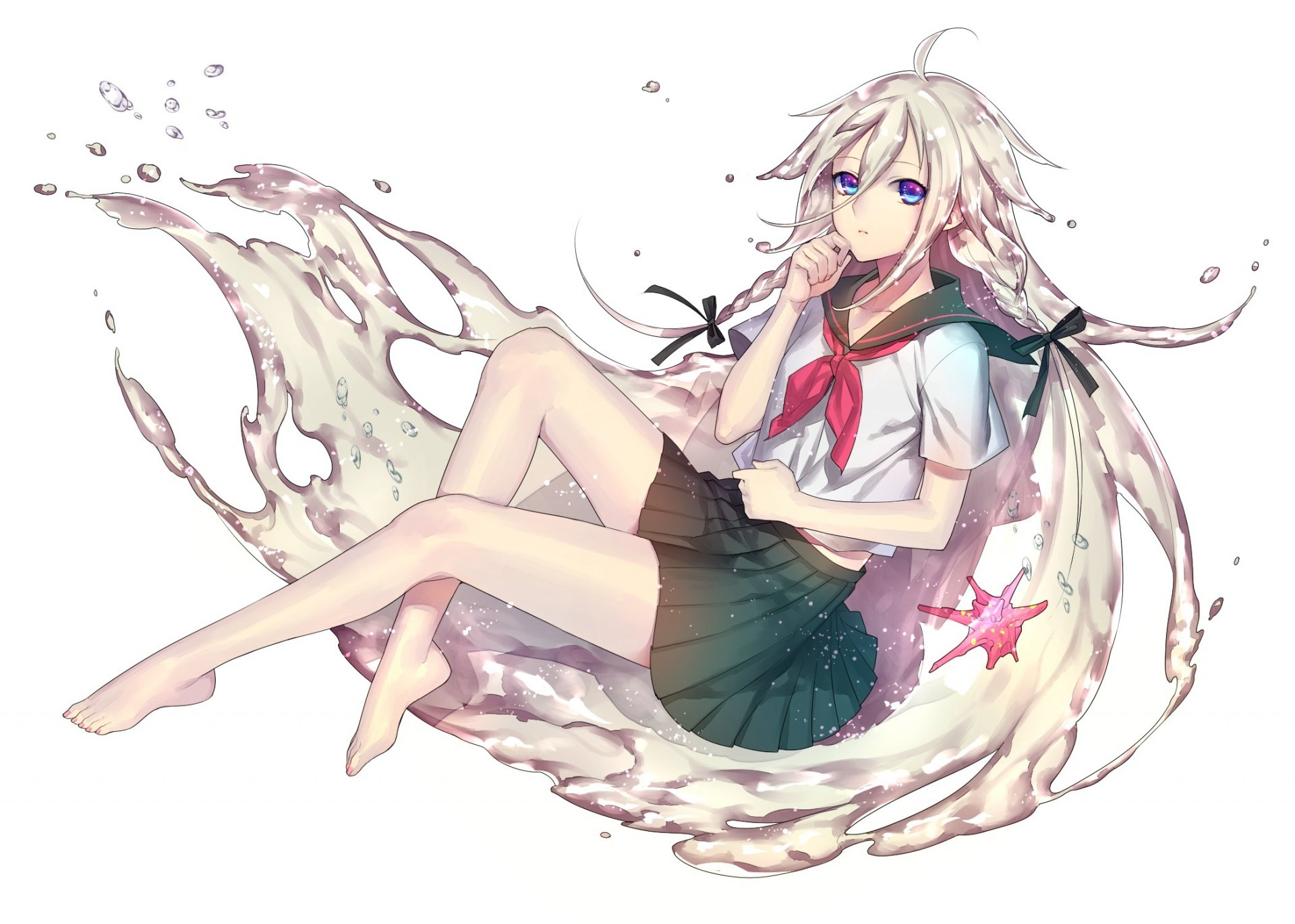 art tayuya1130 vocaloid ia dziewczyna butelka vocaloid warkocze bąbelki