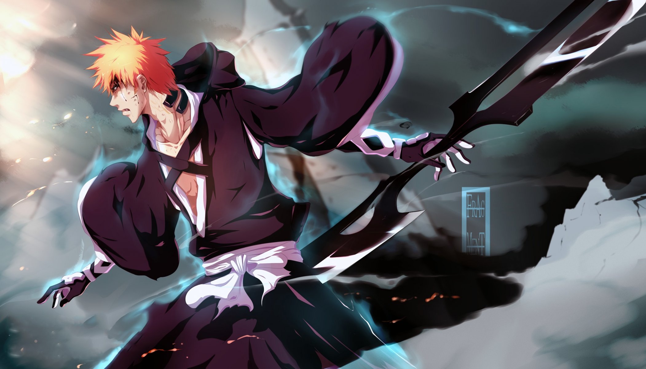 sztuka ifragmentix facet ichigo kurosaki broń krew rany magia dym bleach wybielacz