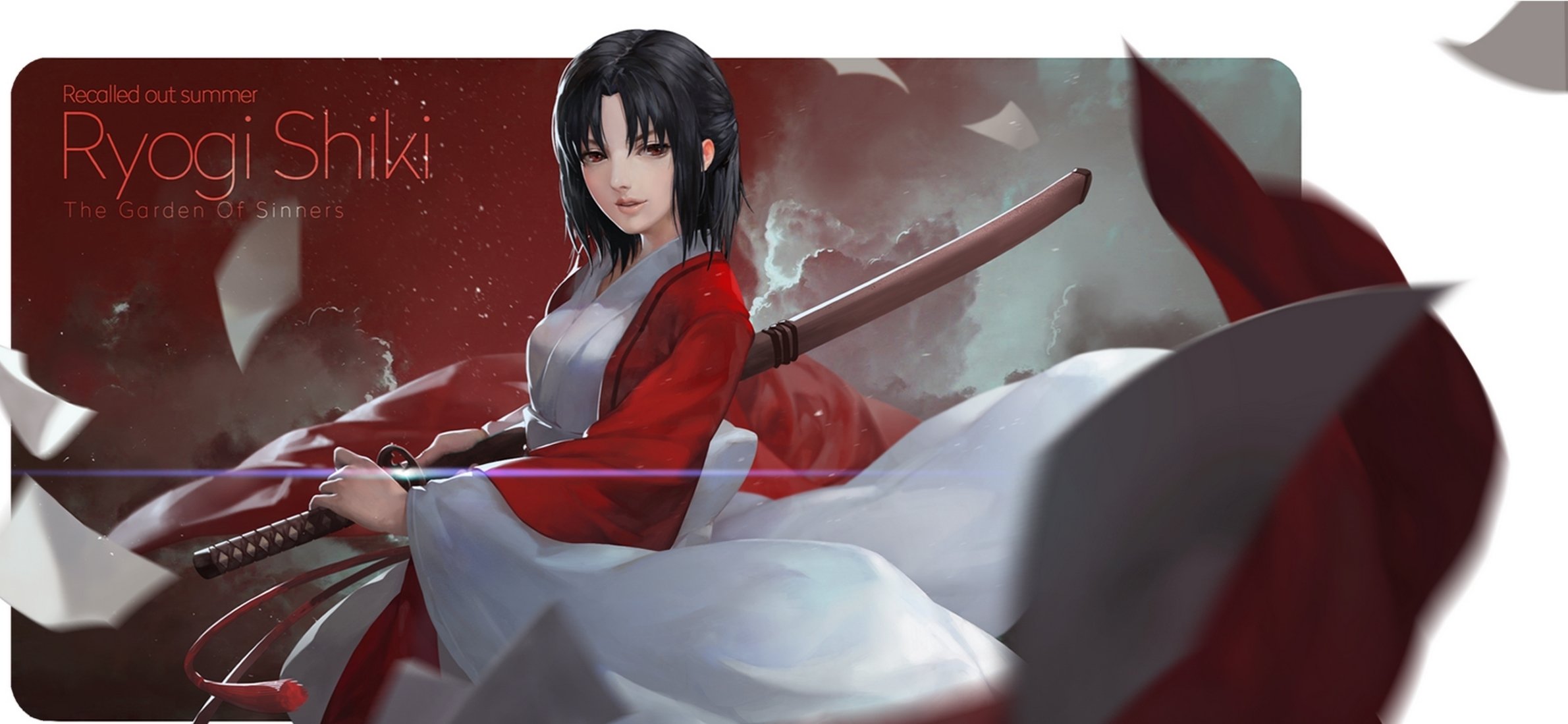 bez kluczy kara kyoukai ryougi shiki ogród grzeszników dziewczyna miecz katana arkusze