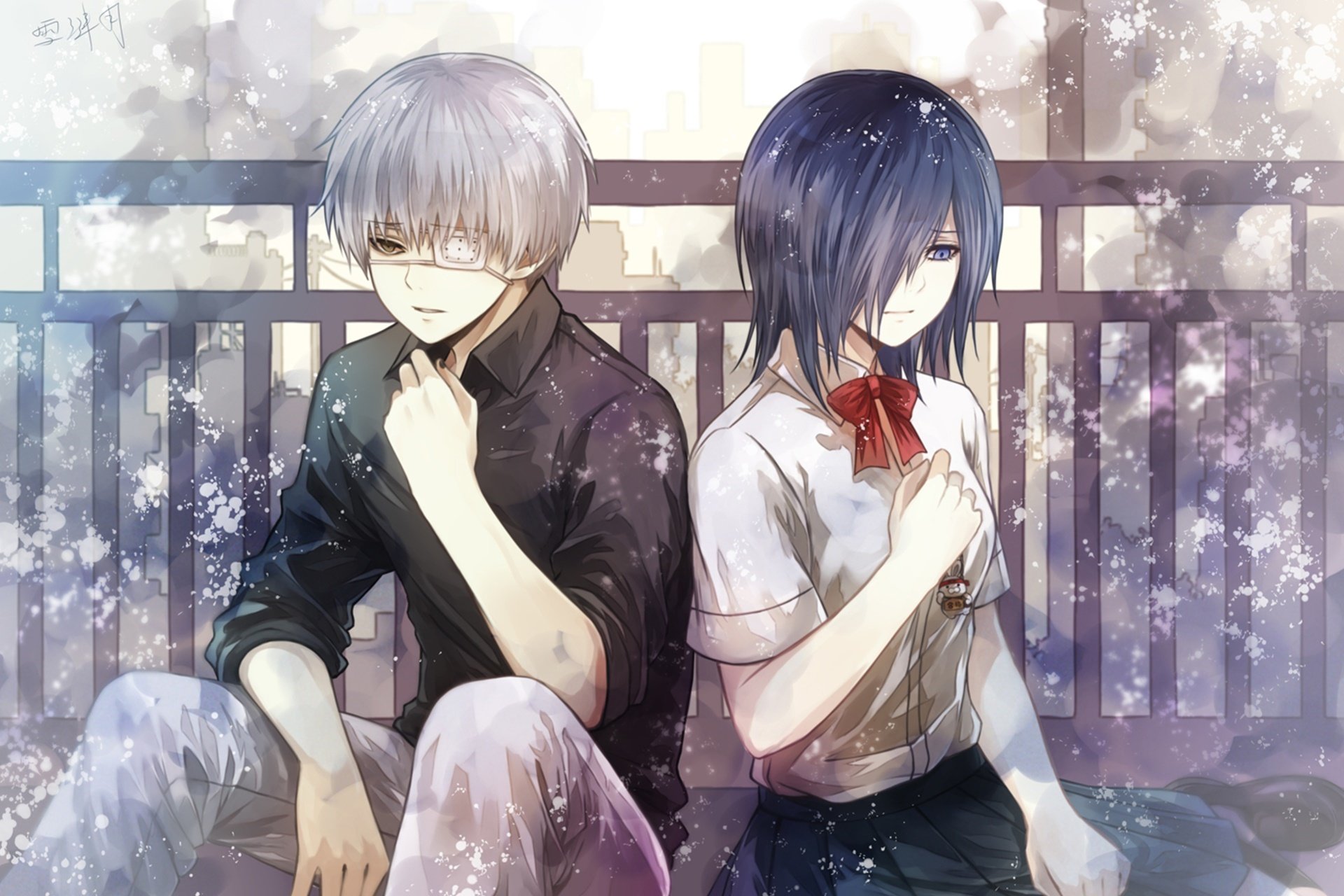 anime art tokyo ghoul tokyo ghoul ken kaneki kirishima touka