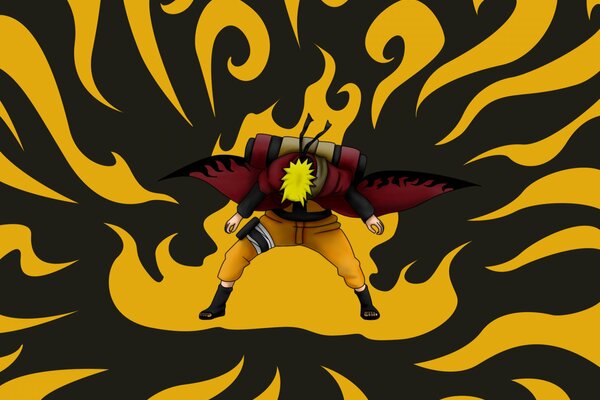 Naruto scroll saggio sfondo di fuoco