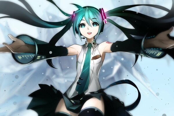 Miku Hatsune spread her arms Art