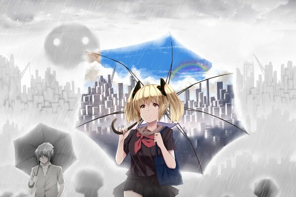 Anime bei düsterem Wetter sind die Lücken sichtbar