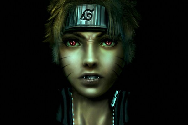 The face of the guy in the bandana Uzumaki Naruto