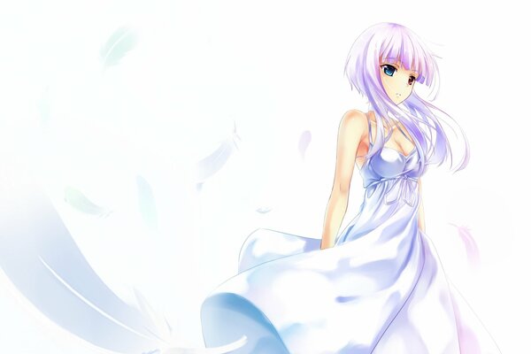 A beautiful girl in a romantic dress. Aes