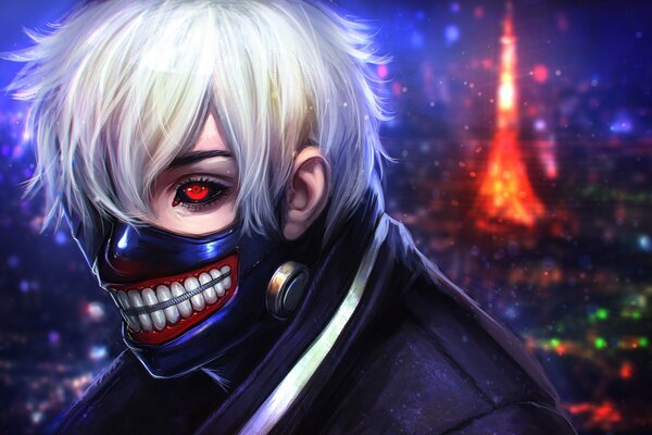 Art kaneki Ken en la máscara