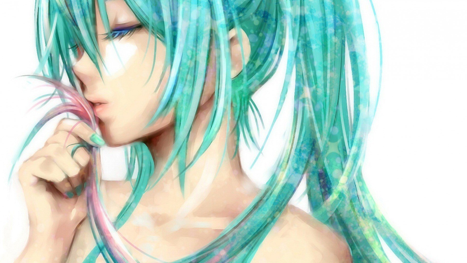 hatsune miku anime fille cheveux longs vocaloid