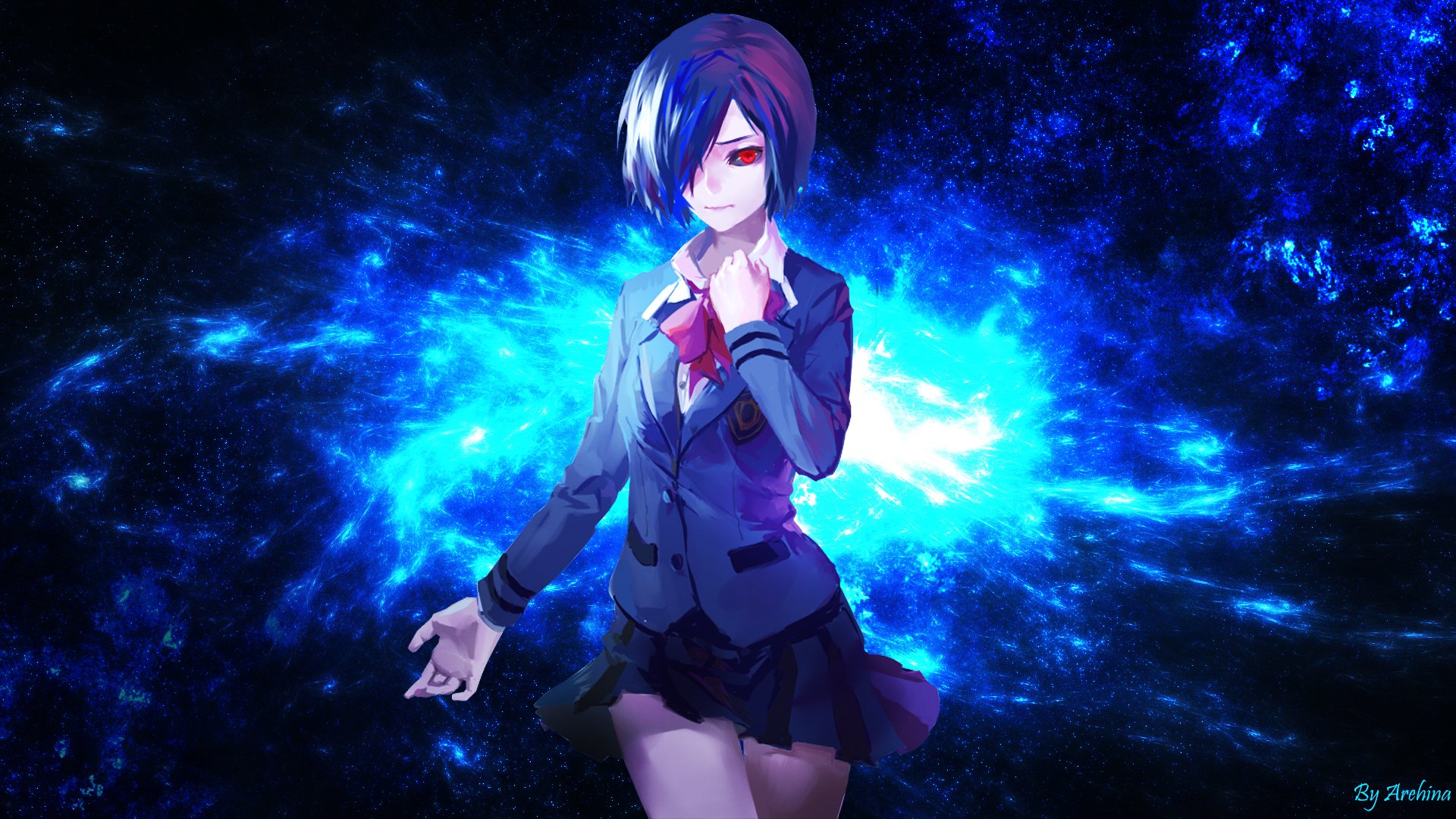 art liyou-ryon anime tokyo ghoul kirishima touka fille écolière uniforme tokyo ghoul