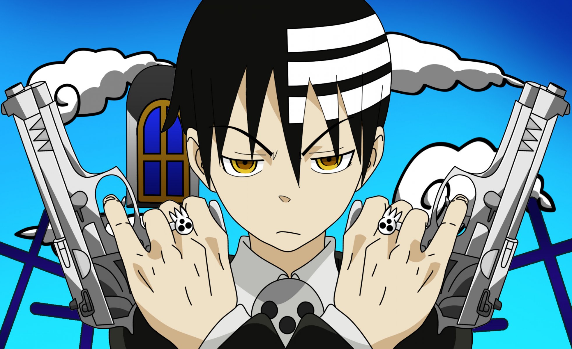 anime muerte niño kid muerte junior soul eater vector armas pistolas