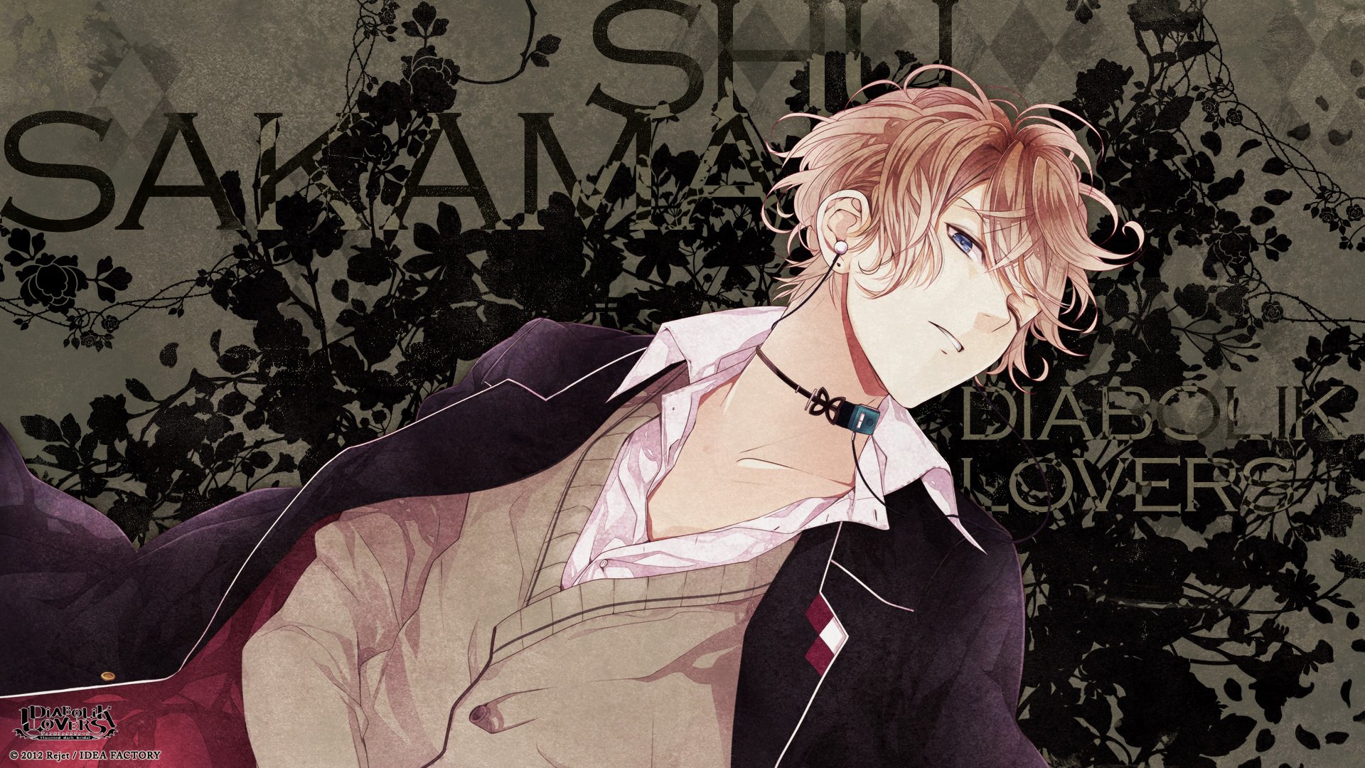 diabolik lovers sakama shuu guy headphones blue eyes the text