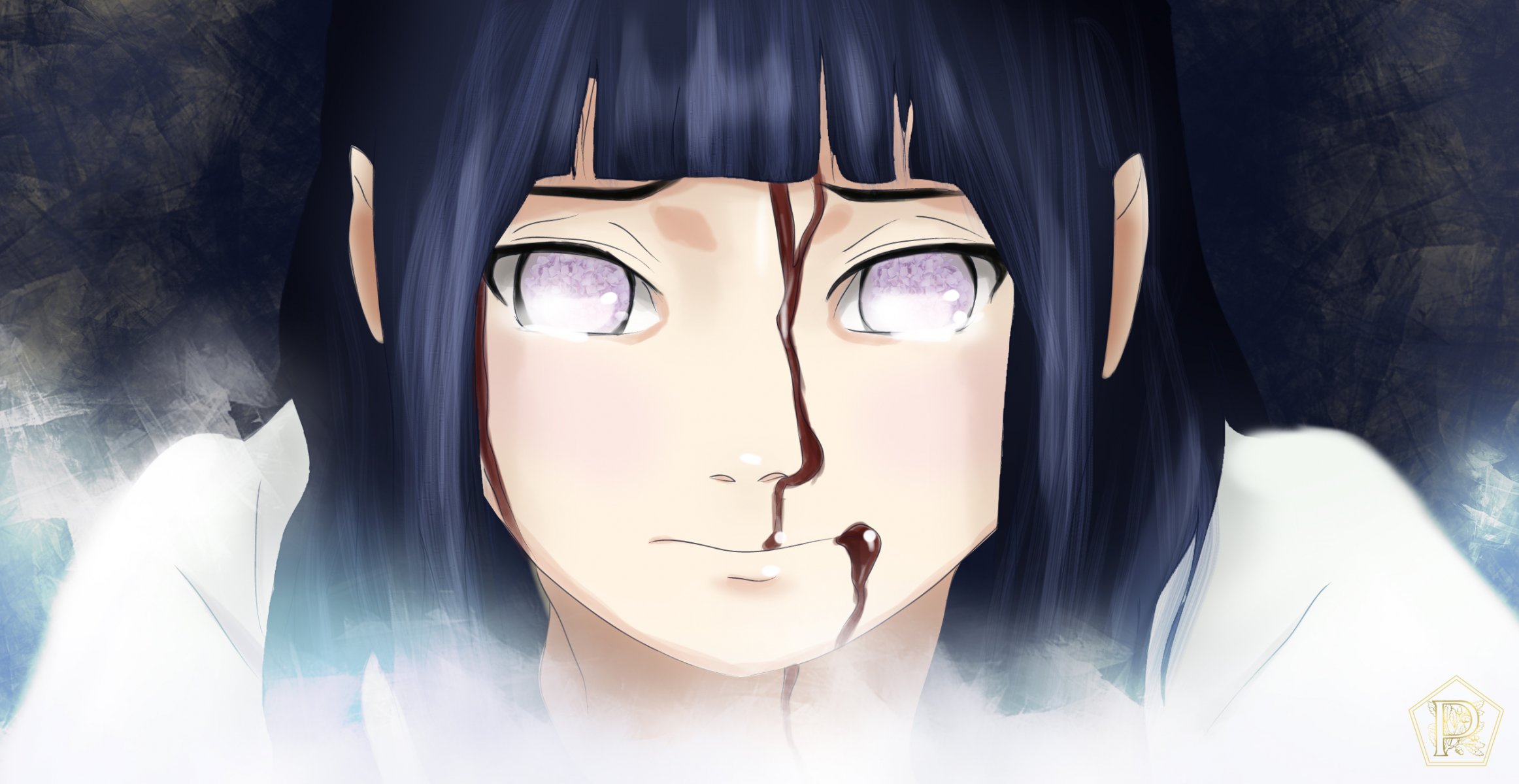 art pendorabox girl hyuuga hinata view pain blood smoke naruto