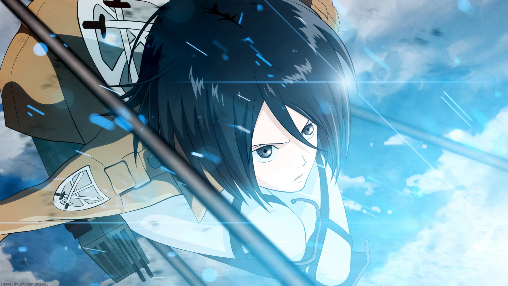 arte anime shingeki no kyojin mikasa ackerman invasione dei giganti ragazza