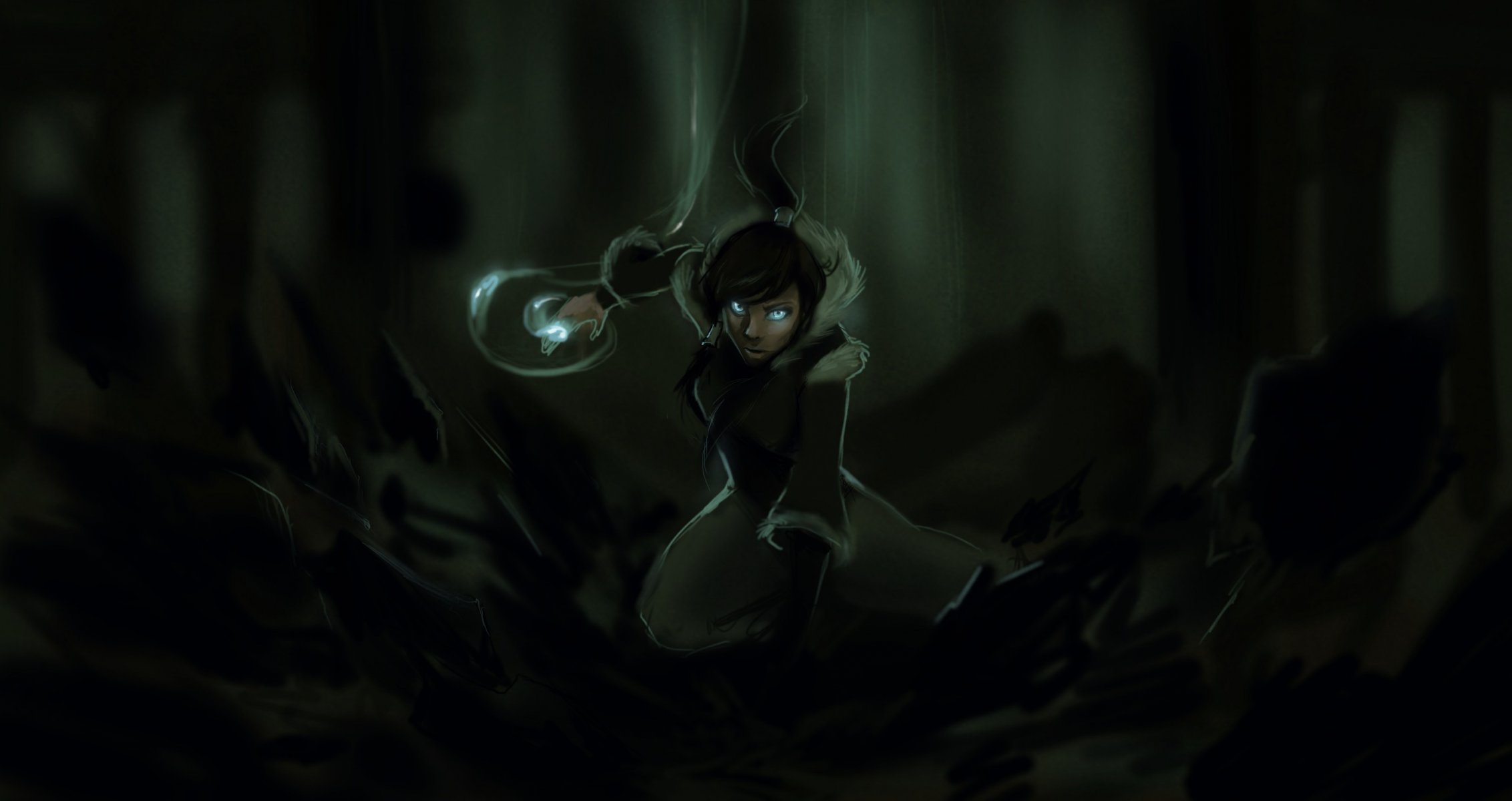 art avatar the legend of korra korra girl forest magic land fragment