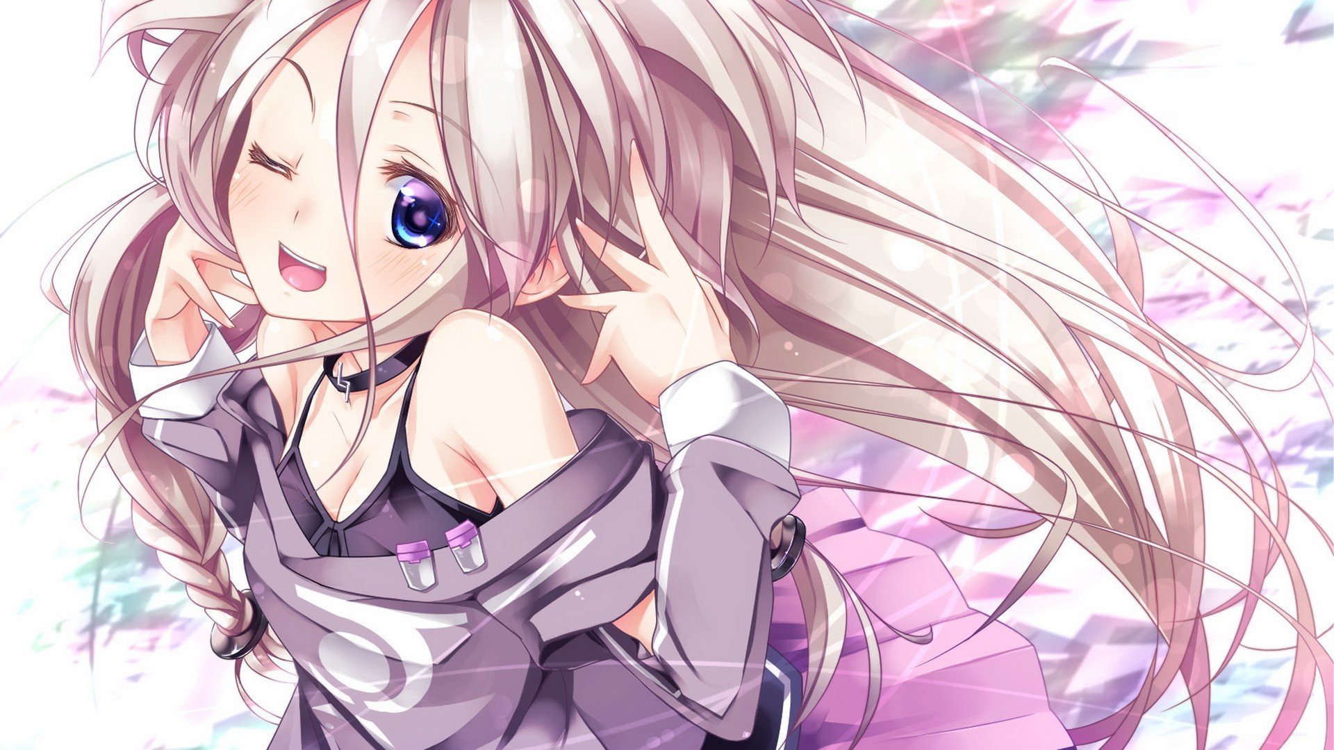 arte vocaloid ia chica guiño emoción