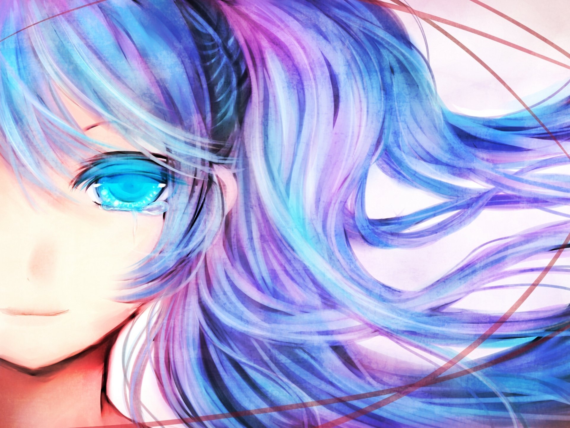 art efushi vocaloid hatsune miku girl tears eye vocaloid