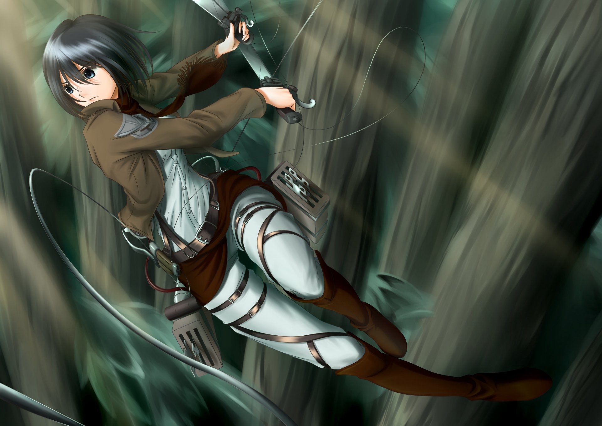 art akatsuki-sora fille mikasa akerman vue geste arme shingeki pas kyojin