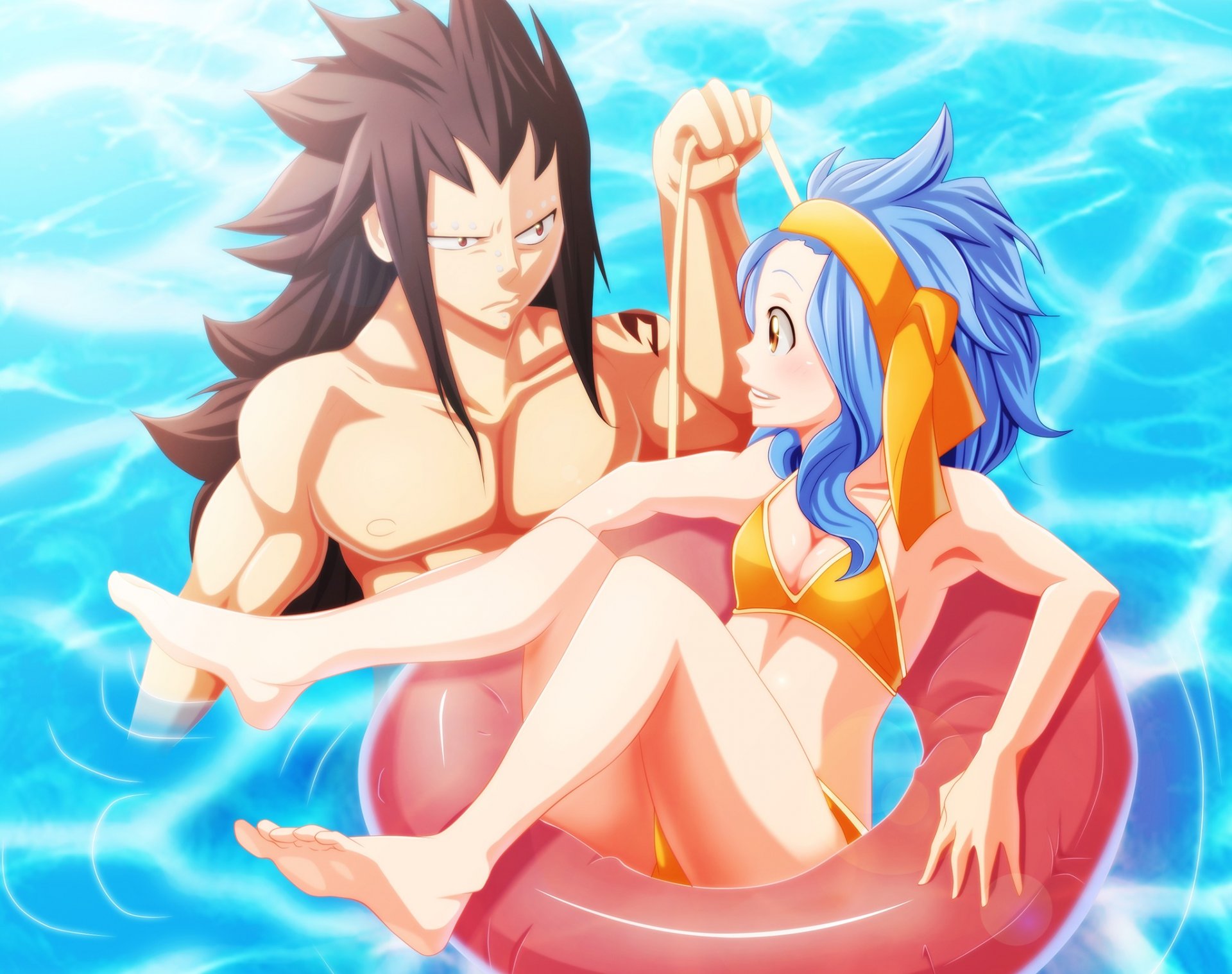 arte akilachione anime cuento de hadas cuento de hadas gajeel redfox reunión mcgarden chica chico círculo agua