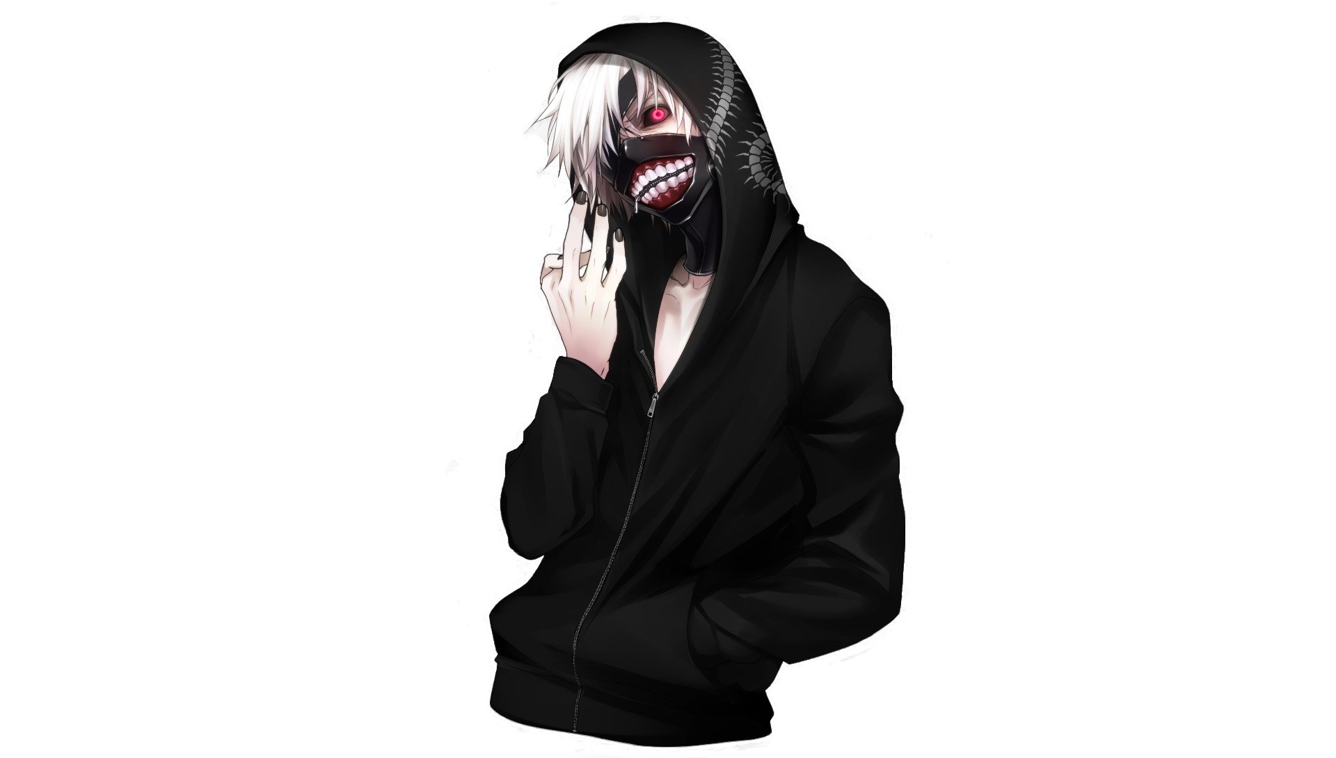 kunst tepe kerl kaneki ken blick wut geste maske ghul haube tokyo ghoul