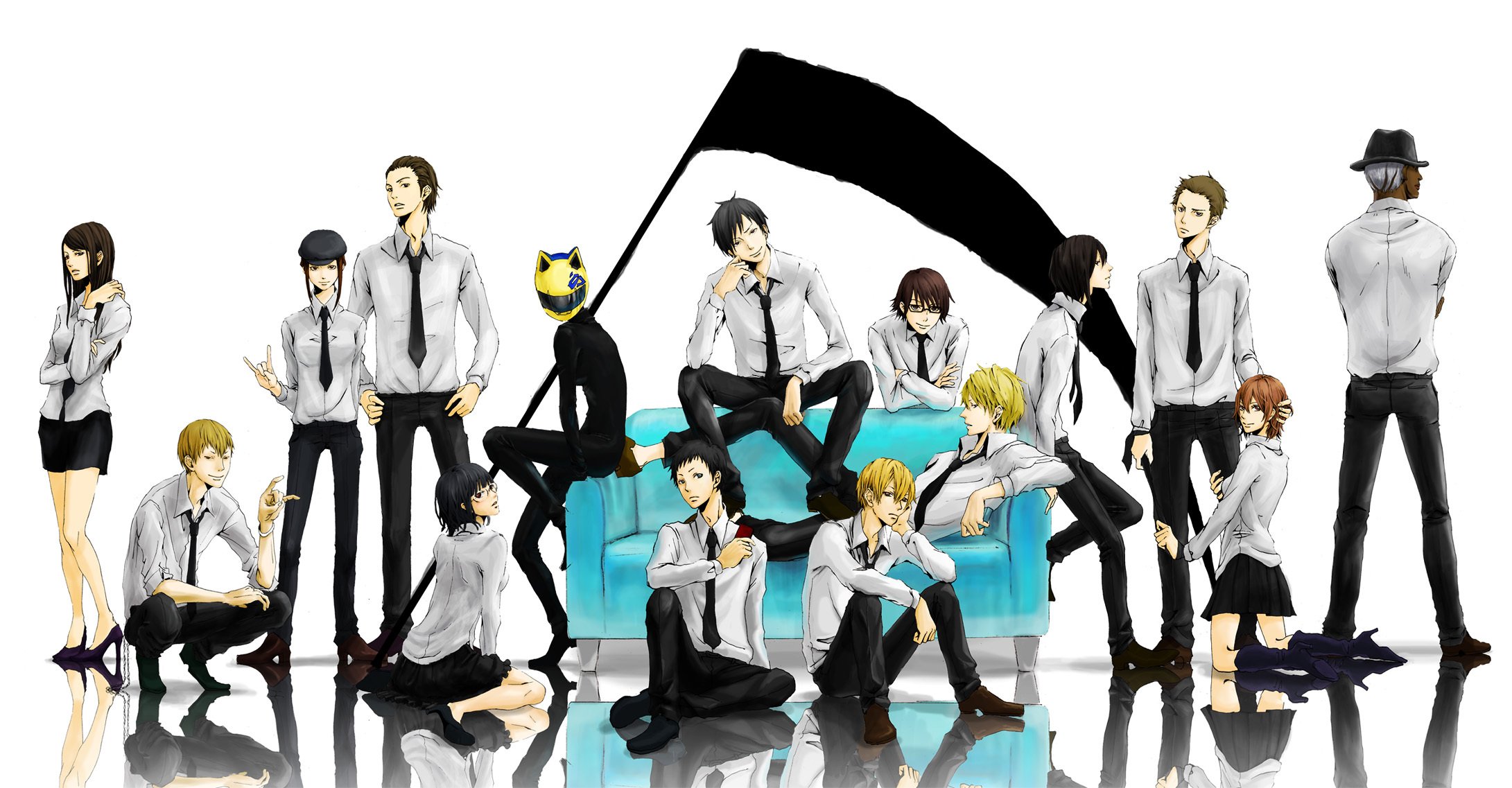 durarara durarara ryugamine mikado masaomi kida shizuo izaya solti sonohara henri personnages art