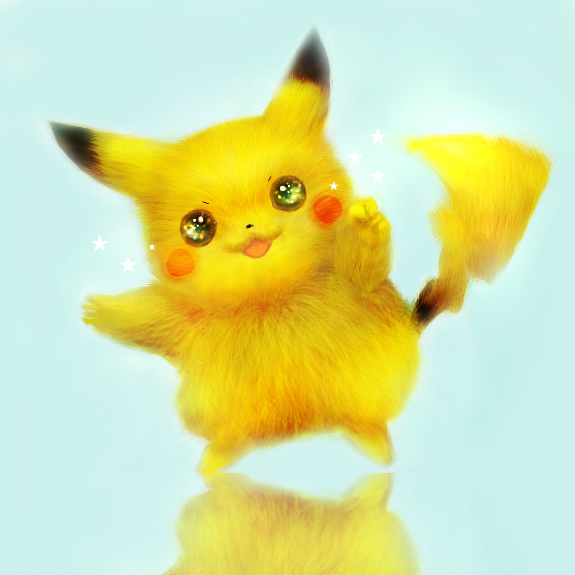 arte anime pokemon pikachu estrellas animal reflexión pelaje