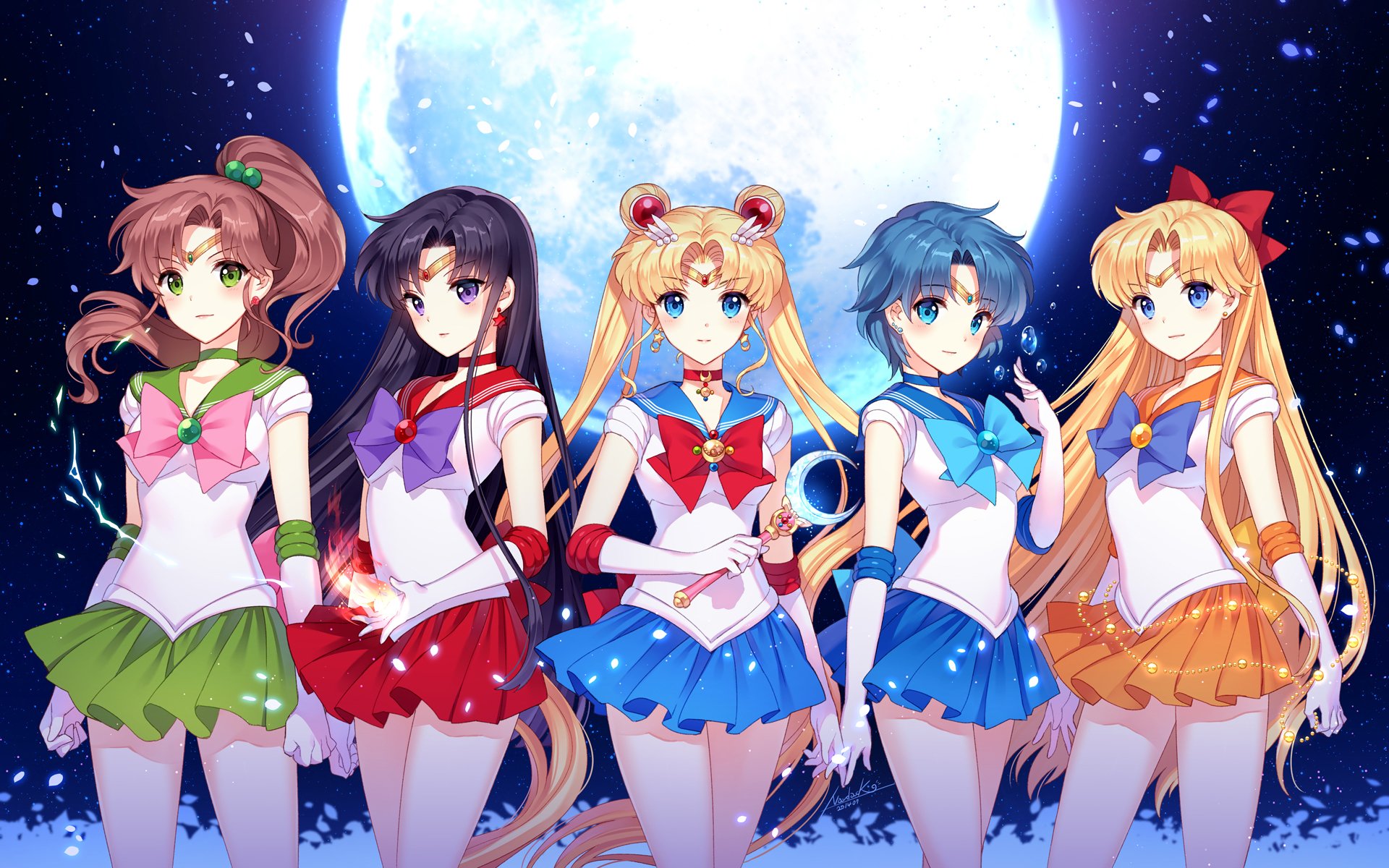 arte nardack sailor moon aino minako hino rei kino makoto mizuno ami tsukino usagi chicas luna marinero