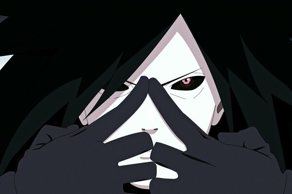 Naruto is dark-haired with black eyes