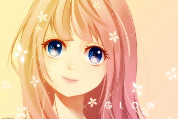 Chica sonriendo en colores de anime