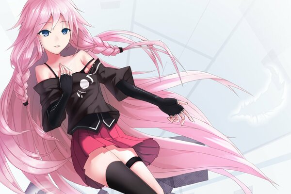 Cute anime girl with pink hair