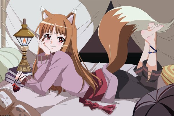 Anime with a wolf girl with a tail