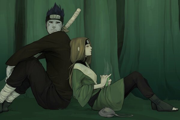 Naruto- a girl and a guy in the forest