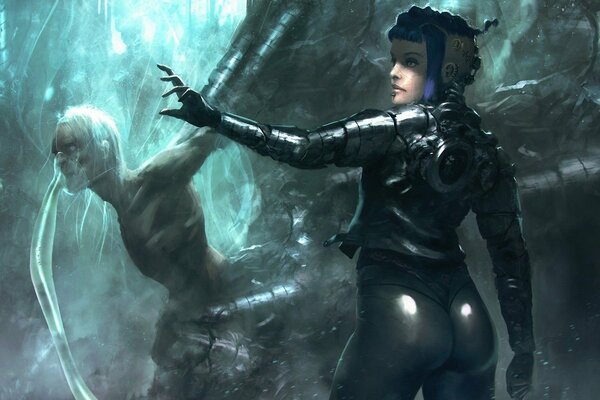 Kampf der Cyborgs Mädchen Cyberpunk und Naruto