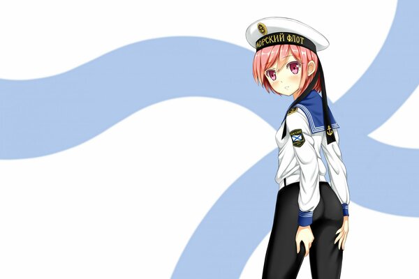 Figura anime ragazza in uniforme della Flotta del Mar Nero