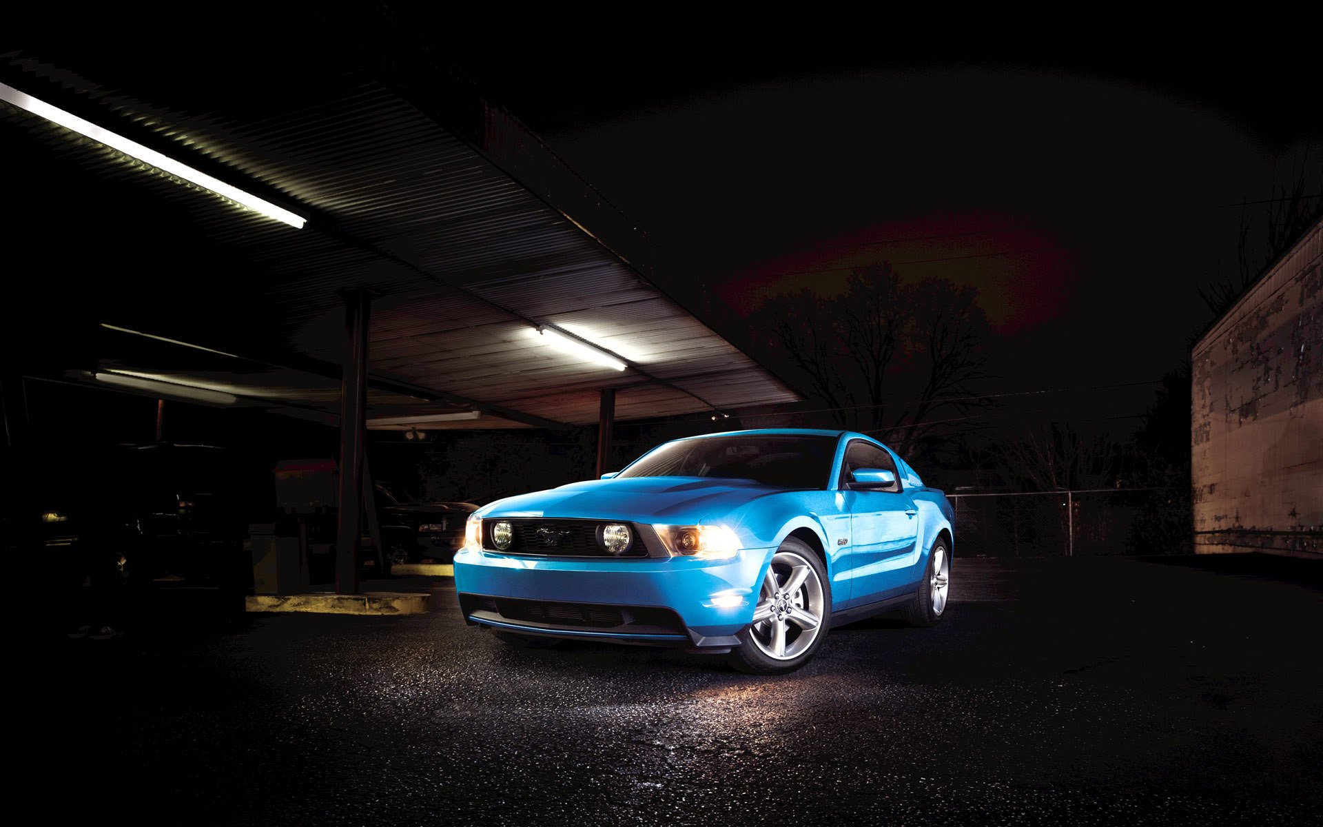 ford mustang muscle car garage