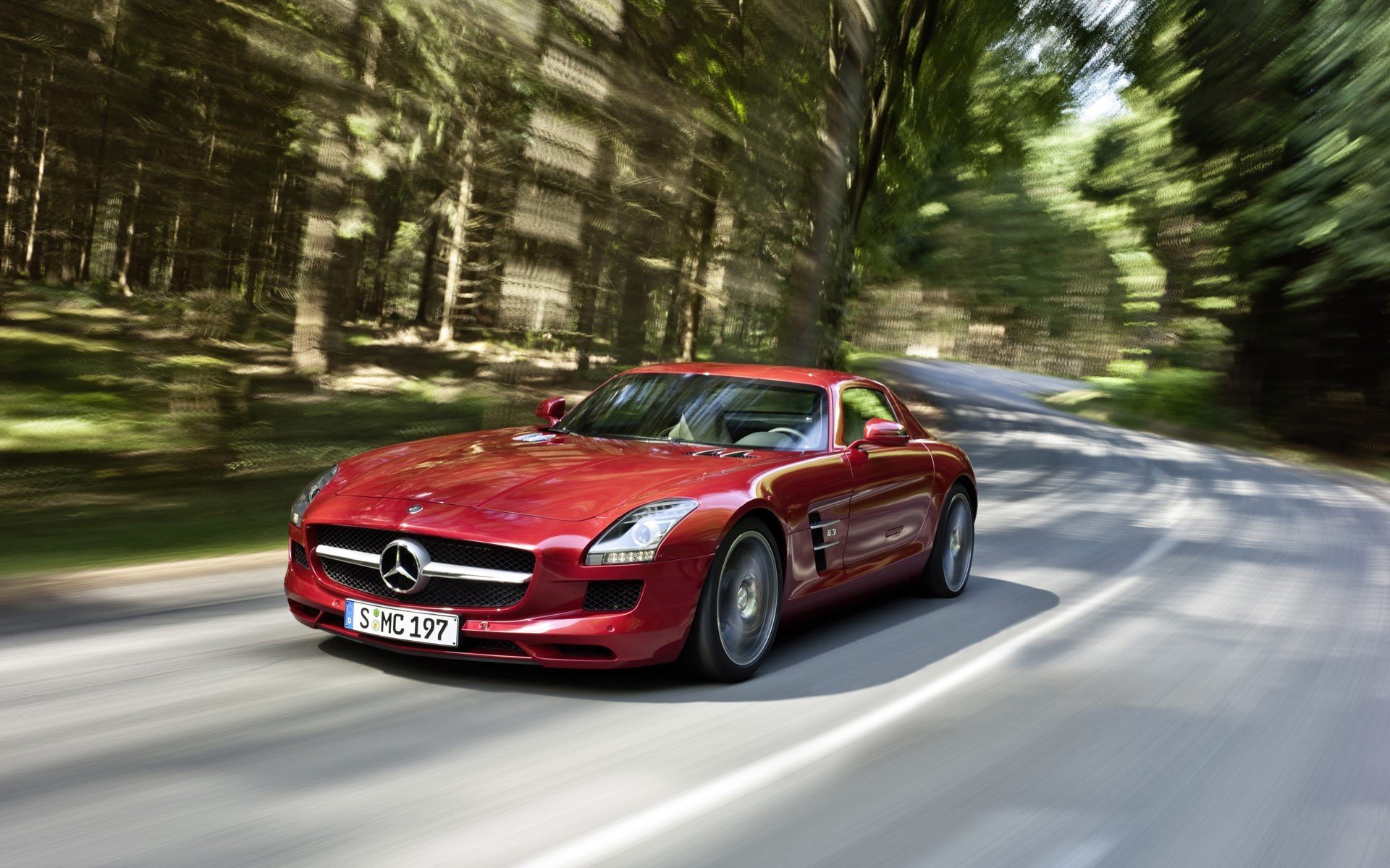 mercedes benz sls amg czerwony speed