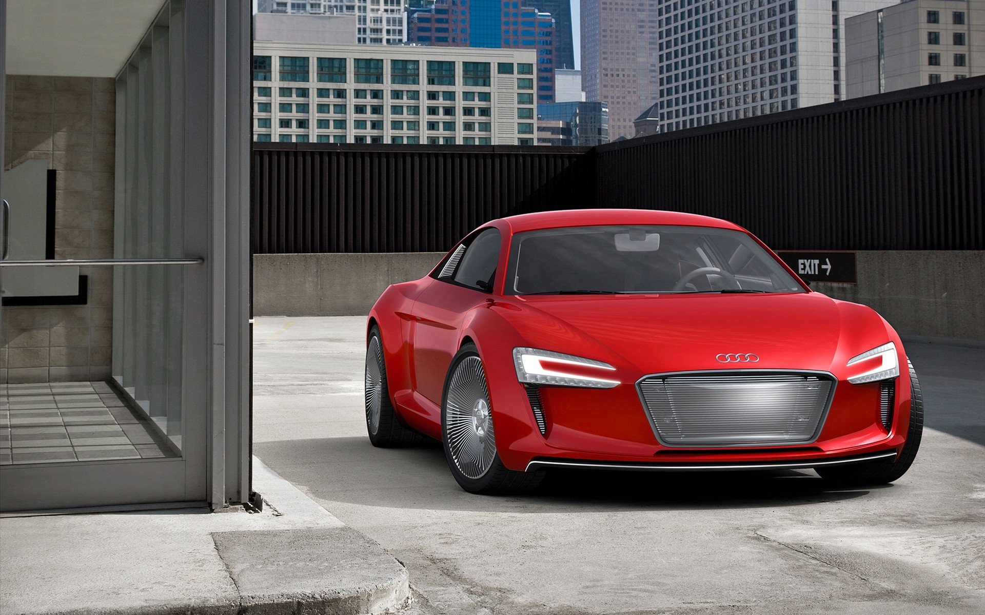 audi e-tron tuning buildings cement