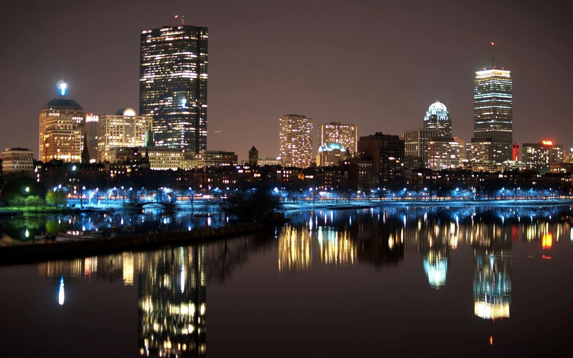 night lights reflection