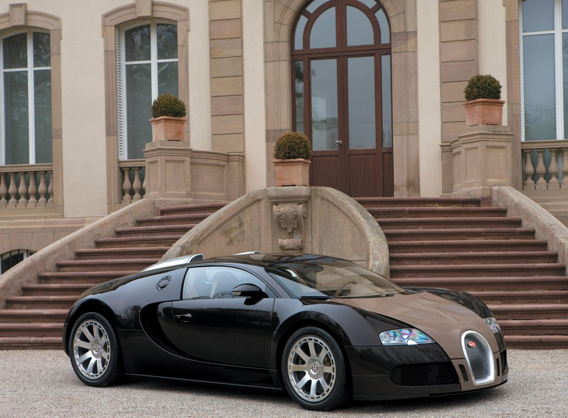 bugatti veyron stopnie schody żwir