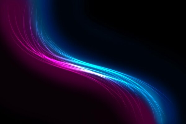 Pink-blue wave on a black background